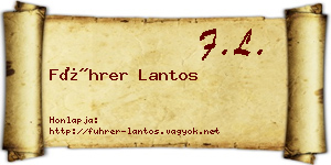 Führer Lantos névjegykártya